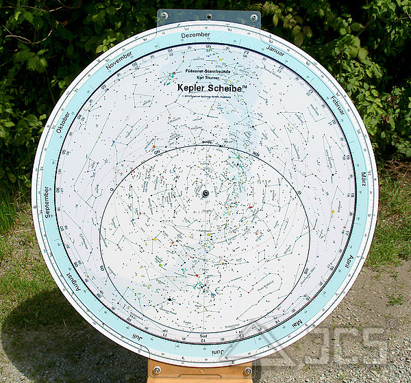 Drehbare Sternkarte Kepler 100 cm 35NE. 35 Grad Nord, Englisch