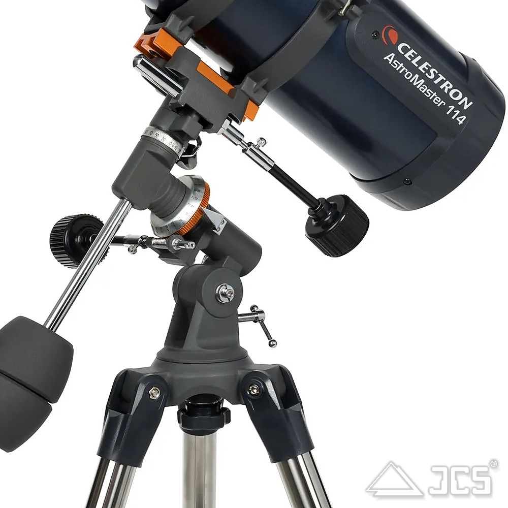 Celestron AstroMaster 114 EQ-MD + Smartphone-Adapter Newton 114/1000, f/9 mit Montierung CG-2