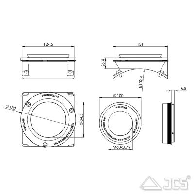 PrimaLuceLab Adapter für Takahashi Epsilon 160ED für 3,5" ESATTO LP motorisierter Okularauszug