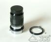 Stoppring für 2", Länge 7 mm, schwarz, mit Rändelschrauben und Spannring